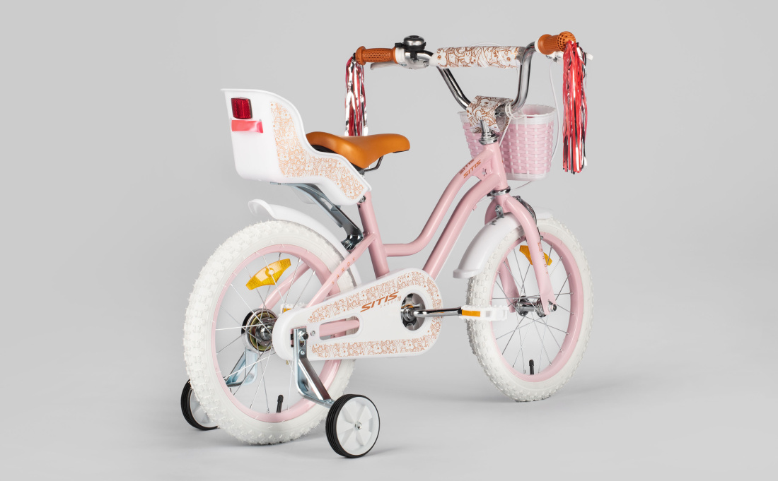 Велосипед SITIS SANDY 16" (2024) Peach-White-Brown