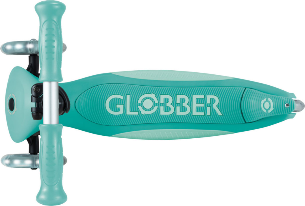 Самокат трехколесный Globber PRIMO FOLDABLE PLUS LIGHTS V2 (2025) мятный